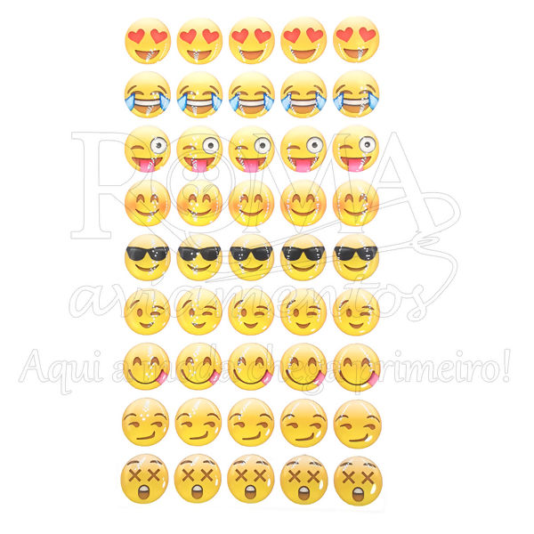 cartela adesivo botton emojis